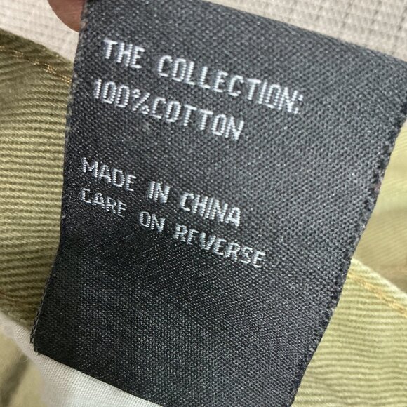 Encrypted Mens Size 38 Olive Green Distressed Paint Splatter Jeans - Picture 9 of 11